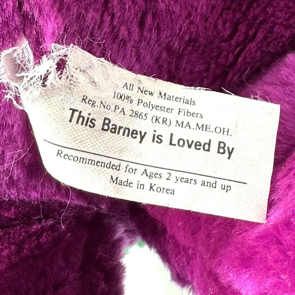 Vintage Barney Purple Dinosaur 20” Plush Stuffed Animal Toy 1992 Lyons Group - Picture 6 of 7